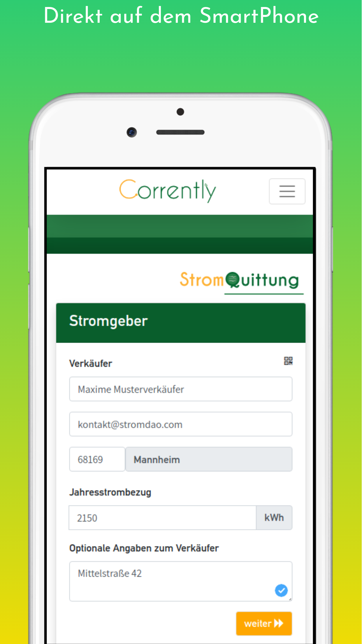 App: StromQuittung (Android/PWA)
